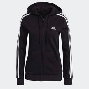 Adidas Full Zip Track Jacket with Classic Three Stripes